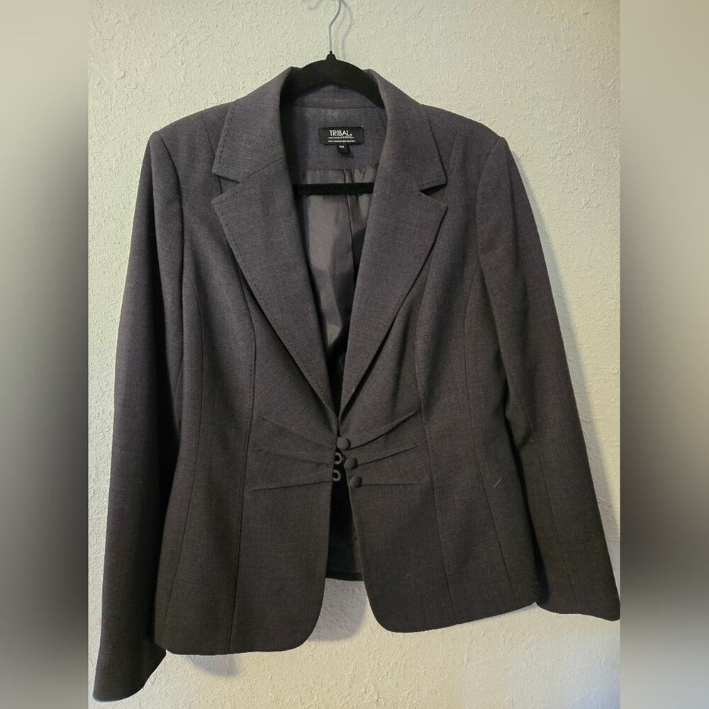 Tribal Gray Blazer Professional Suit Jacket